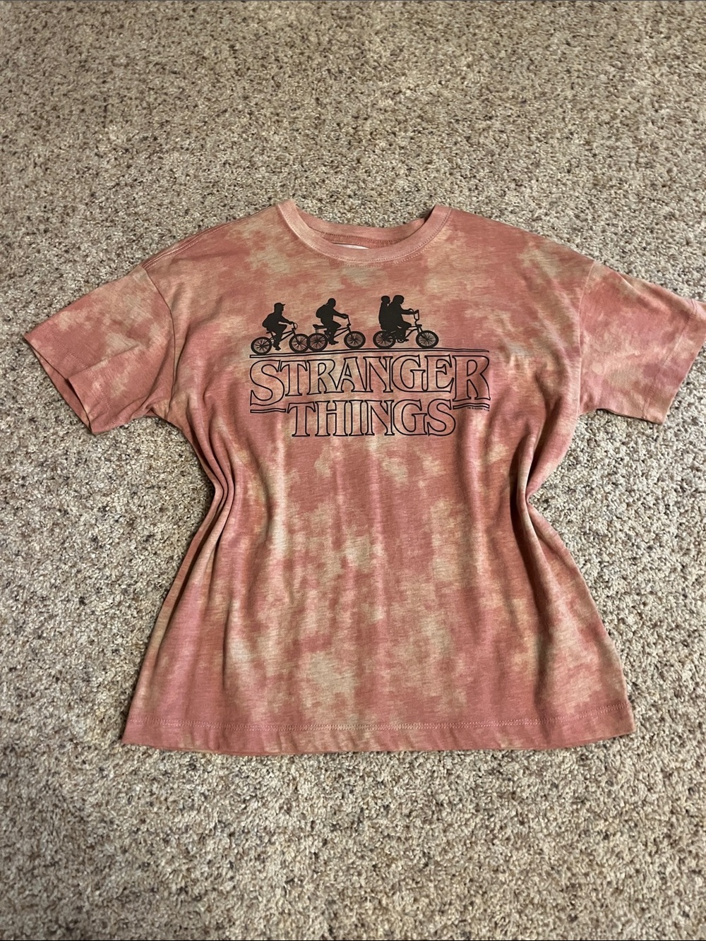 Netflix Stranger Things Tie-Dye Tee in Rust and Cream